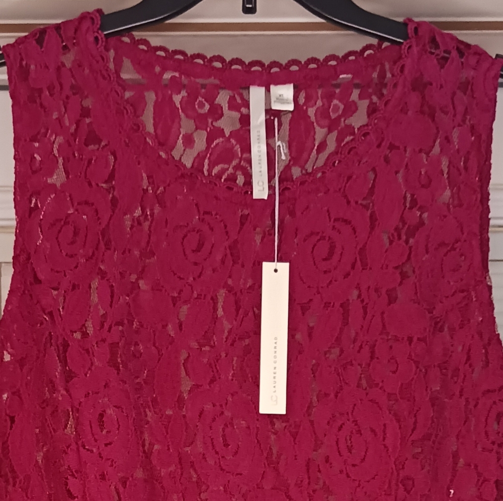 2 for $15 - NWT Lauren Conrad Red Tank Top Size XL - Picture 3 of 5